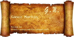 Gancz Martin névjegykártya